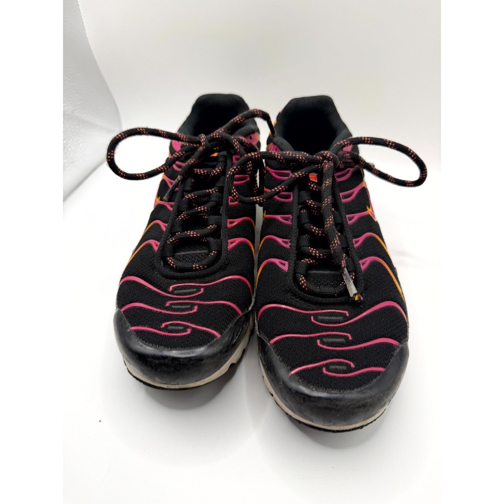 Nike Air Max Plus GS Dx9264-001 Kids 3.5 Sneaker Black Active Pink Mesh Shoes - Picture 5 of 9